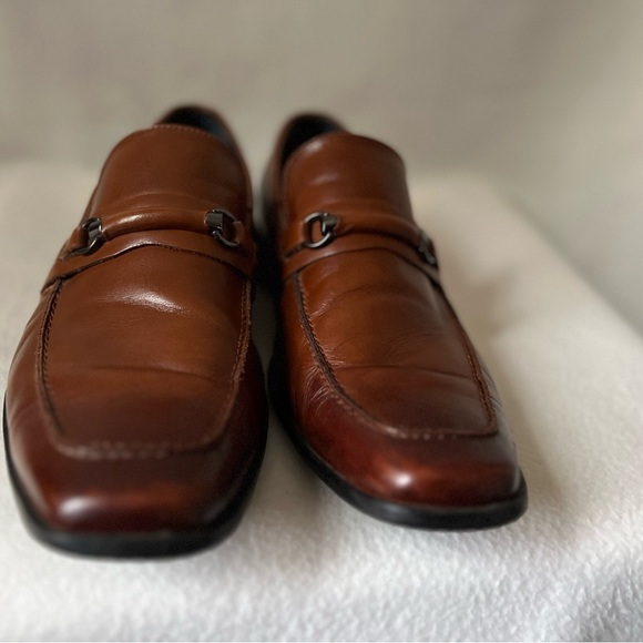 Steve Madden Size 10 1/2 Brown Leather Slip On Mens Shoes - Picture 4 of 16